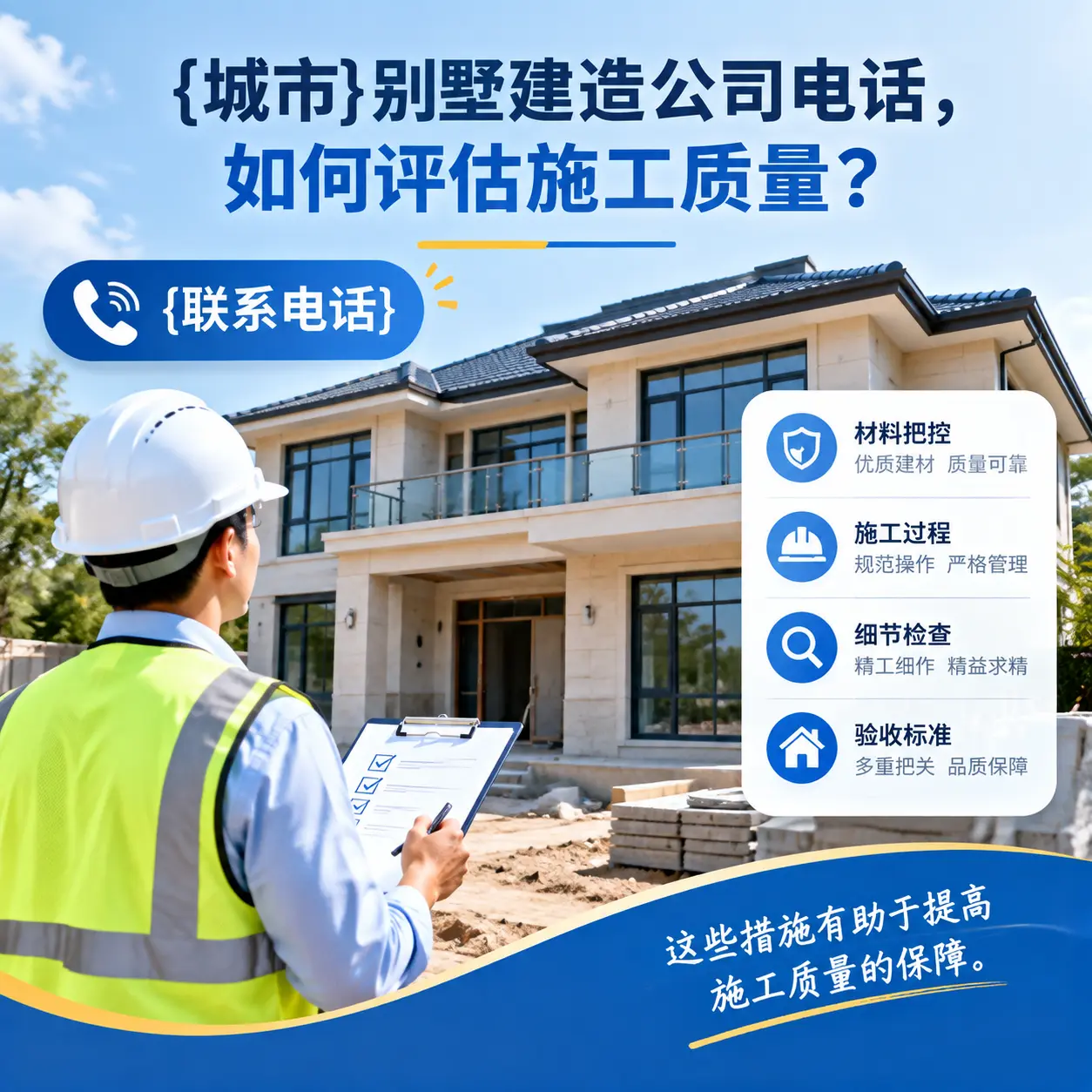 青海别墅建造公司电话,如何评估施工质量?